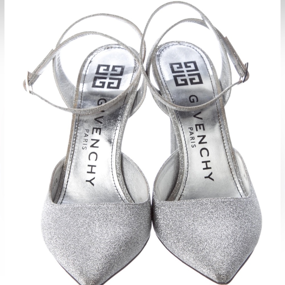 Givenchy slingback heels in silver party shoes